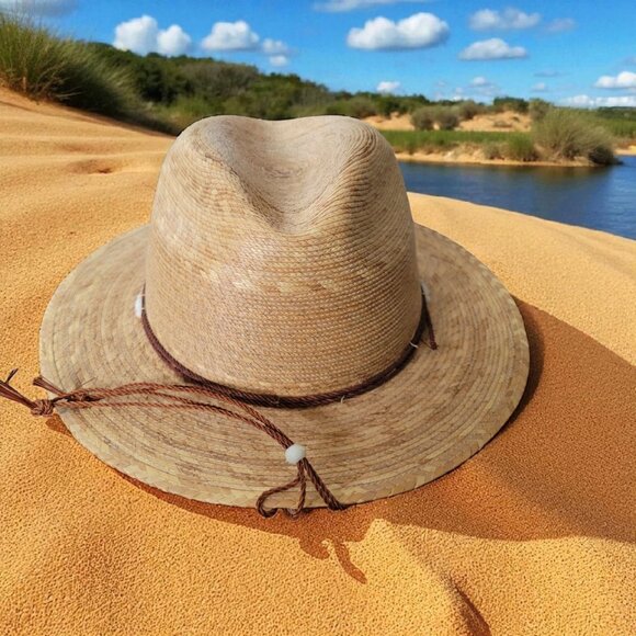 Sahuayo Legitimo Straw Hat Adjustable Rope Chin Strap Western Wide Brim 7 1/8 - Picture 5 of 7